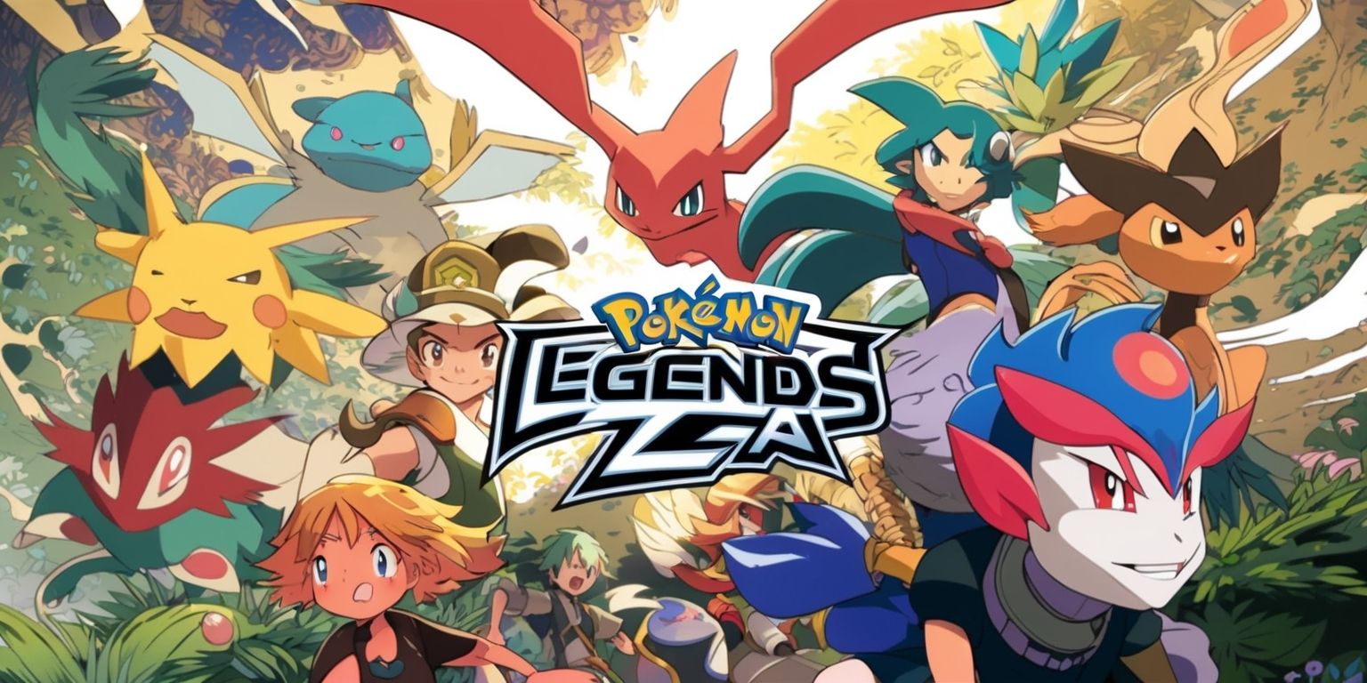 A vibrant digital illustration of the Pokémon Legends Z-A game, featuring a dynamic scene with Pokémon trainers and creatures set against a lush, detailed background with a mix of earthy tones and bright colors, the style is reminiscent of anime with bold lines and expressive characters, the Pokémon are intricately designed with unique textures and patterns, the trainers have distinctive facial features and varied skin colors, with some having striking hairstyles and outfits, the game's logo is prominently displayed in a modern, stylized font with a bold, silver color, the overall atmosphere is one of adventure and excitement, with a sense of depth and energy emanating from the scene.