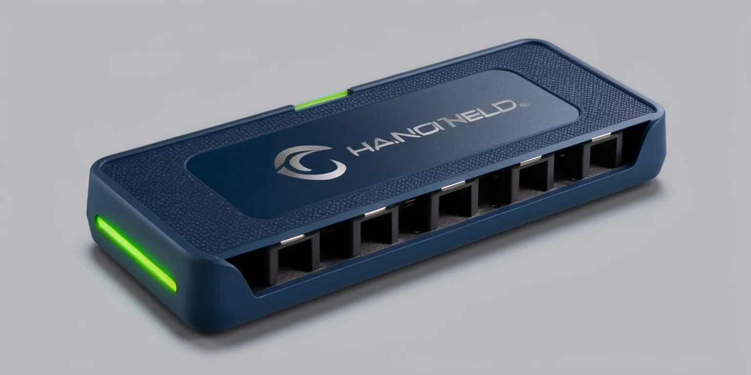 A handheld console storage card accessory with a sleek and compact design, featuring a durable plastic exterior in a matte finish, with a subtle texture to enhance grip, and a vibrant logo emblazoned on the top surface in a bold, modern font, with the brand name in a silver color that stands out against the dark blue background, the accessory has multiple slots to hold various storage cards, each slot lined with a soft, protective material to prevent damage, and the overall layout is ergonomic, allowing for easy insertion and removal of the cards, with a small LED indicator light on the side that glows softly in a bright green color when the accessory is in use, adding a touch of modernity to the overall aesthetic.